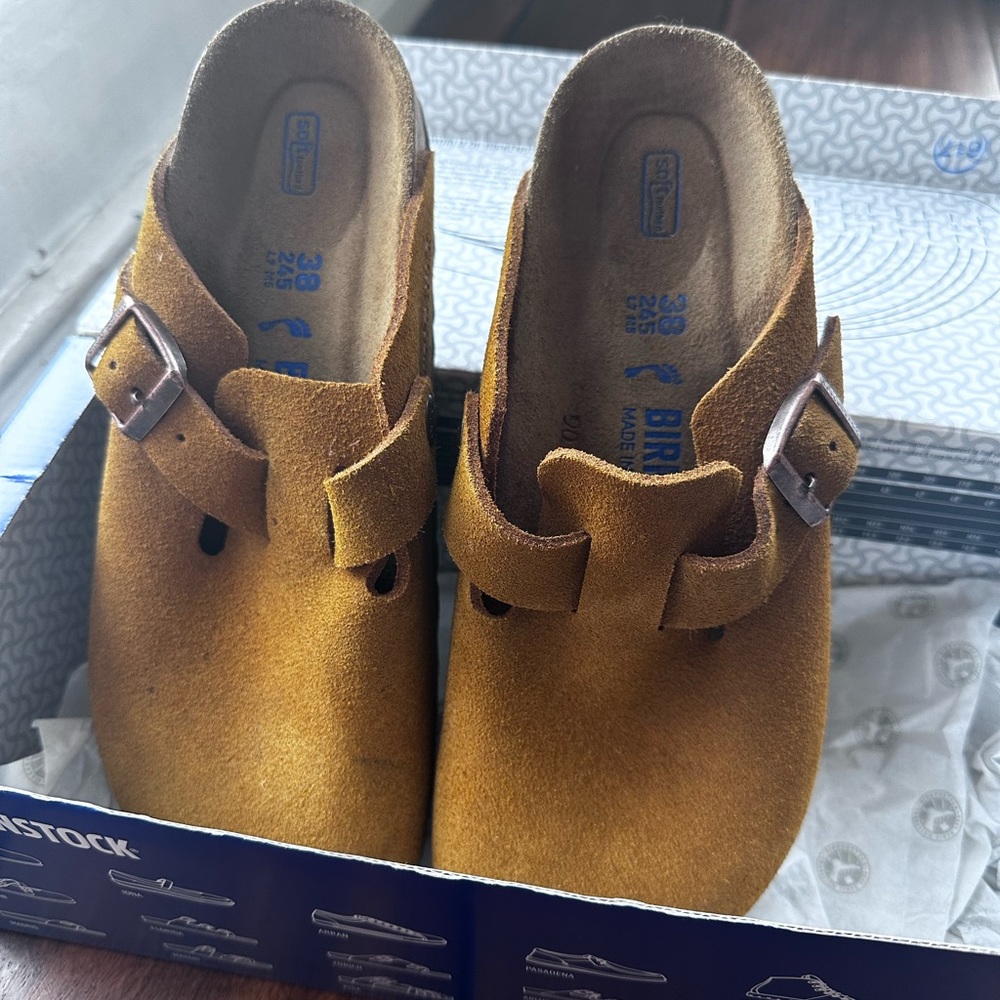 Birkenstock Boston Softbed Clog (Honey, sz 38)